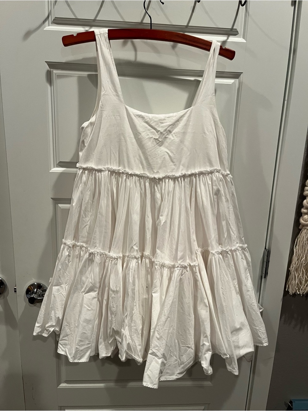 MABLE White Tiered Camisole Dress